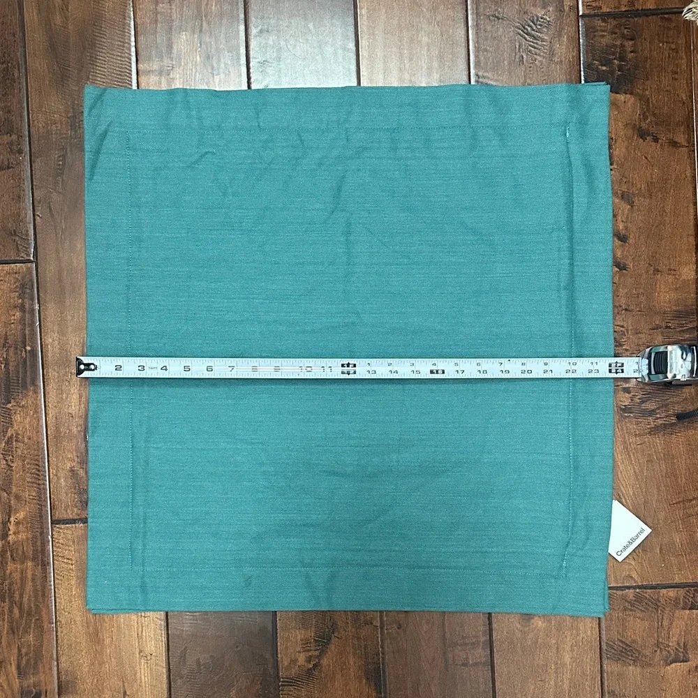 Crate & Barrel teal Wallace pillow cover